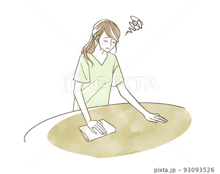 テーブル拭きのイラスト素材