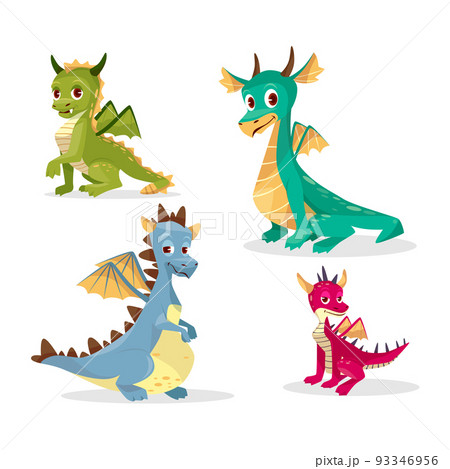 かわいい 可愛い 愛らしい ドラゴンのイラスト素材