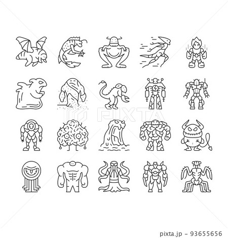 ベクター モンスター 魔法 アイテムのイラスト素材