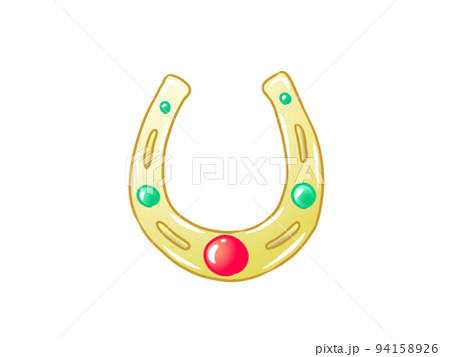 金 縁起物 馬 馬蹄のイラスト素材