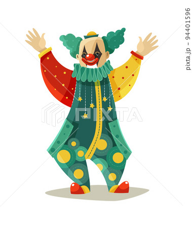 ピエロ 道化師 かわいい カラフルのイラスト素材