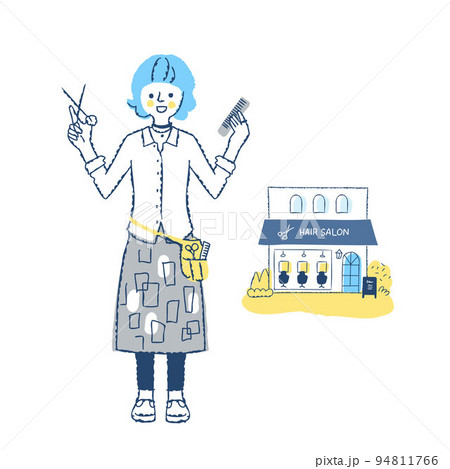 美容院 ハサミのイラスト素材