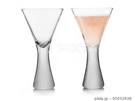 Stemless wine glass with red wine. No stem wine - Stock Illustration  [90282562] - PIXTA