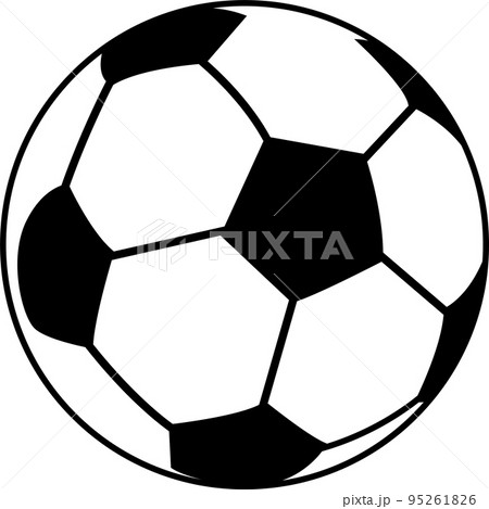 スポーツ サッカー イラスト 白黒の写真素材