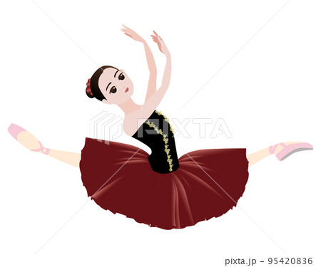 バレエ かわいい 女の子 バレリーナのイラスト素材