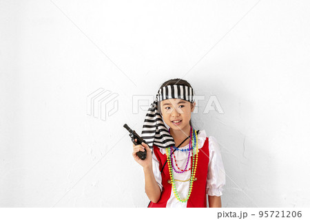 銃ポーズの写真素材