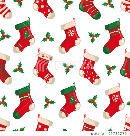 Seamless pattern with socks isolated on background