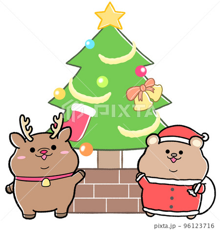 クリスマス クリスマスツリー メリークリスマス 熊のイラスト