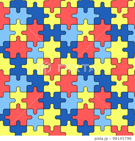 Jigsaw puzzle grid. Puzzle game blank vector pattern or picture