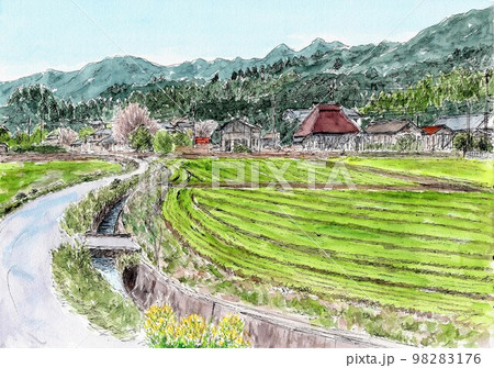 風景画 水彩画 里山 古民家のイラスト素材 - PIXTA 風景画 水彩画 里山 古民家のイラスト素材 - PIXTA