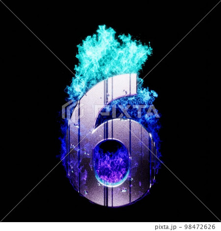 ６ 数字 デザイン フォントの写真素材