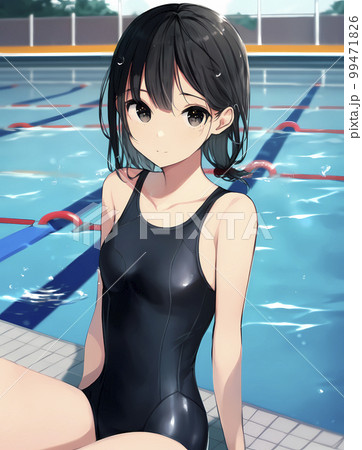 アニメスタイル 女性人物画 水着 異世界はスマートフォンとともに。ハピネスクレイドル」にて水着
