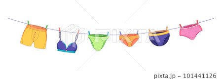 Vektorová grafika „Types of women's panties. Front and behind view