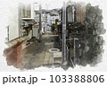 水彩画風 長崎 みさき道（御崎道） 長崎県長崎市のイラスト素材