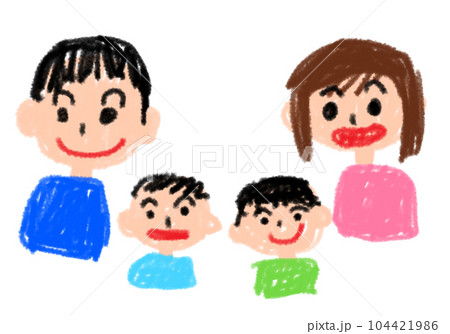 子供 絵 お母さん 似顔絵の写真素材 - PIXTA