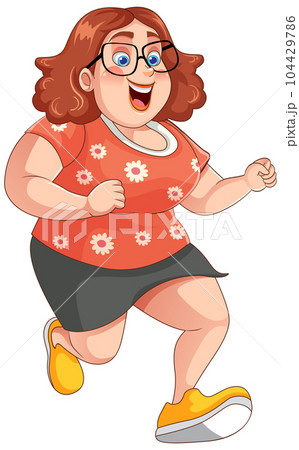 Body positive woman. Plus size female character. Attractive curvy