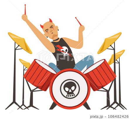 cartoon drummer