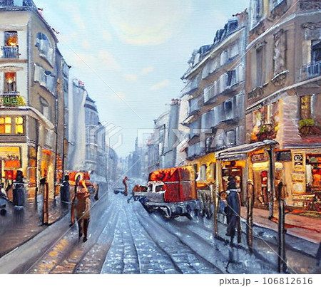 パリ街角のイラスト素材 - PIXTA