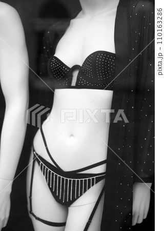 Closeup of black transparent bra on mannequin - Stock Photo [74769613] -  PIXTA