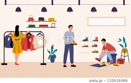 Fitness Clothes Shop Website Design, Vector Illustration. Landing