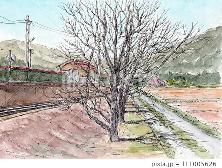 駅 風景 田舎 無人駅のイラスト素材 - PIXTA