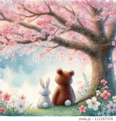 春をぎゅぎゅっと 2♡〜』 シーグラスアート 春 うさぎ くま
