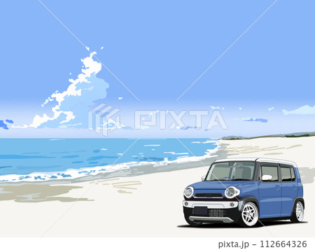 車 海 夏 青空のイラスト素材 - PIXTA