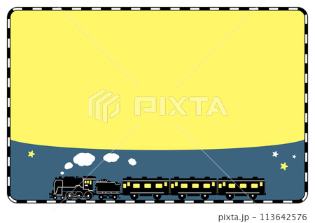 SL 蒸気機関車 シルエット フレームのイラスト素材 - PIXTA