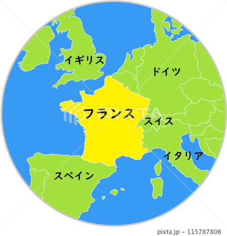 世界地図 地図 フランス FRANCEの写真素材 - PIXTA