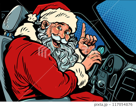 サンタクロース 車 自動車 運転のイラスト素材 - PIXTA