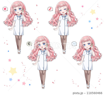 キャラクター 萌え イラスト 桃色 ピンクの写真素材 - PIXTA