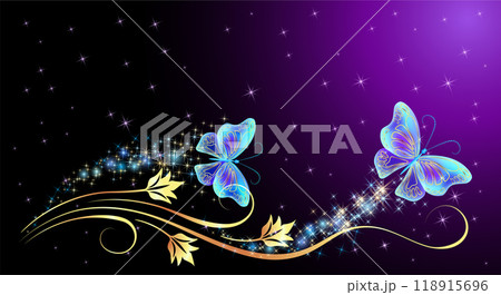 光る蝶のイラスト素材 - PIXTA