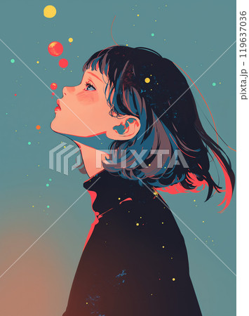 25424B 手描きイラスト オリジナル 水彩画 マーメイド