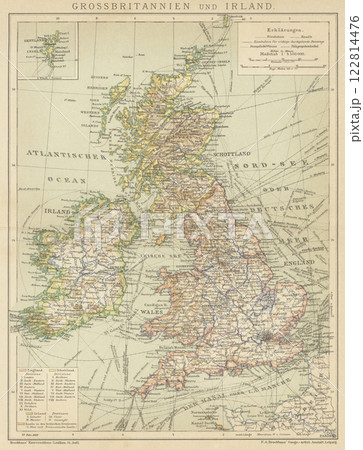 古地図 地図 イギリス 英国の写真素材 - PIXTA