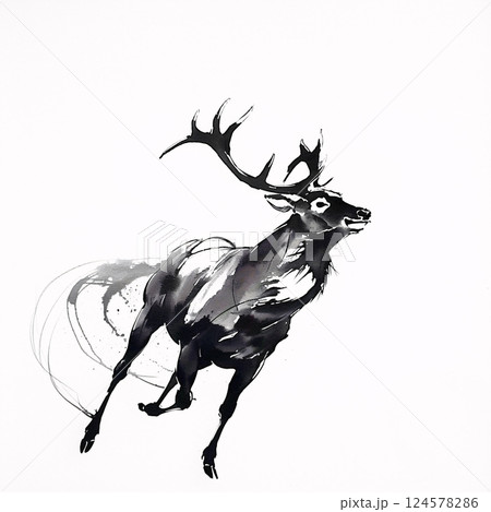 水墨画ー鹿 荒井水墨画マガジン - 子鹿(Deer kid) いろいろ参考に Online