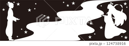 七夕 シルエット 織姫 彦星のイラスト素材 - PIXTA