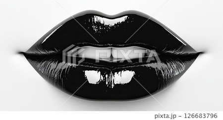 モノクロ 白黒 リップ 唇の写真素材 - PIXTA