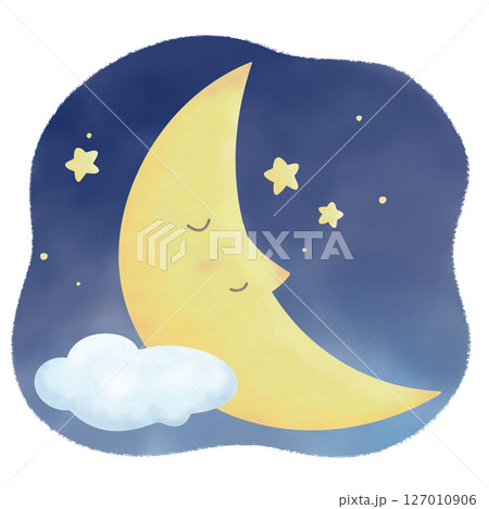 月 お月様 顔 挿絵のイラスト素材 - PIXTA