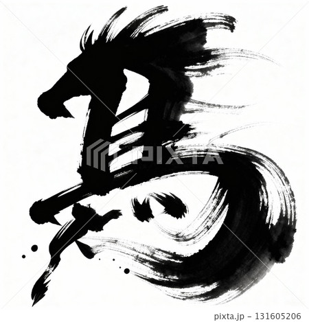 馬 毛筆 うま 干支のイラスト素材 - PIXTA