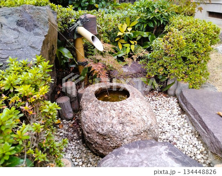 日本庭園 紅葉 もみじ 庭石の写真素材 - PIXTA