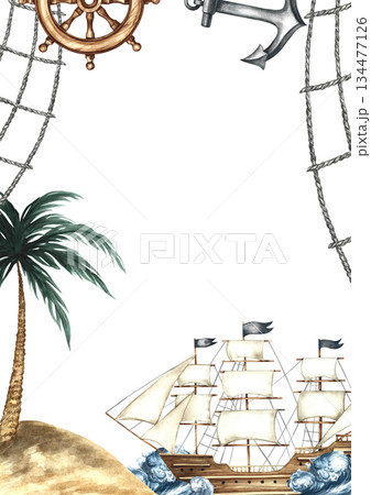 海賊 フレーム 枠 絵のイラスト素材 - PIXTA
