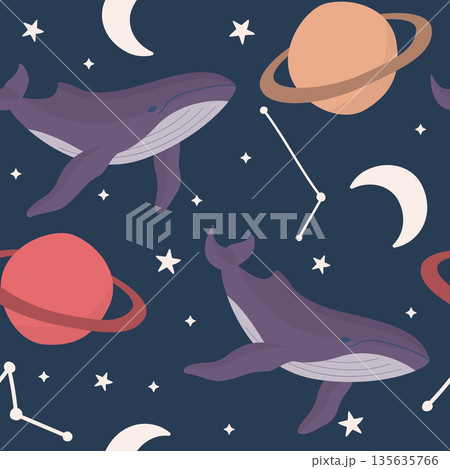 空飛ぶクジラのイラスト素材 - PIXTA