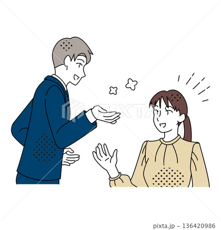 A positive business conversation between a male - Stock