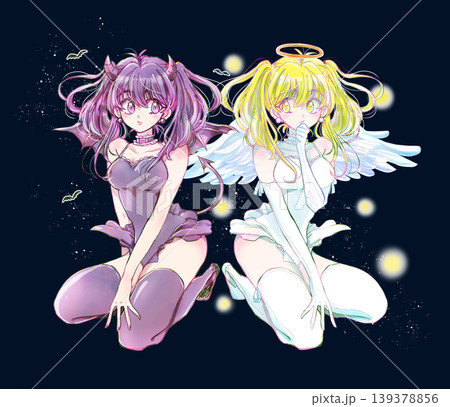 女性 女の子 天使 イラストの写真素材 - PIXTA