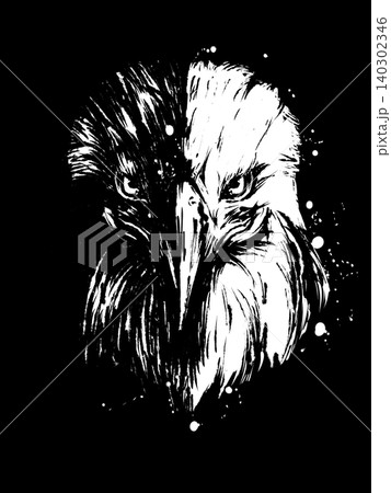 墨絵 水墨画 鷲 鳥のイラスト素材 - PIXTA